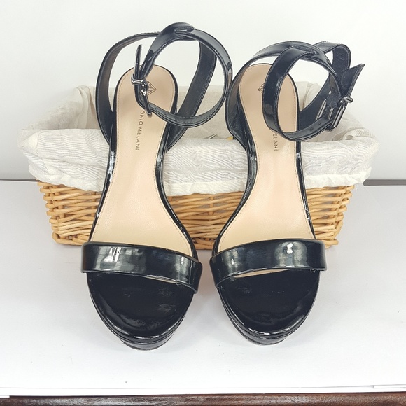 Antonio Melani Black Strap Heels Size 7.5 - Picture 1 of 5
